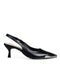 Zapatilla Negra Slingback Punta Metal 8008