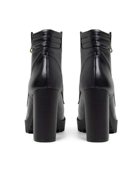 Botín Negro Con Tacón Tipo Combat 2517