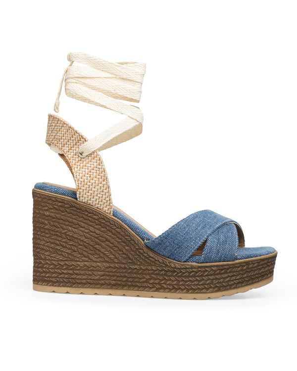 Plataforma Mezclilla Lace Up Suela Cuña 8604MD