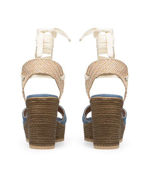 Plataforma Mezclilla Lace Up Suela Cuña 8604MD