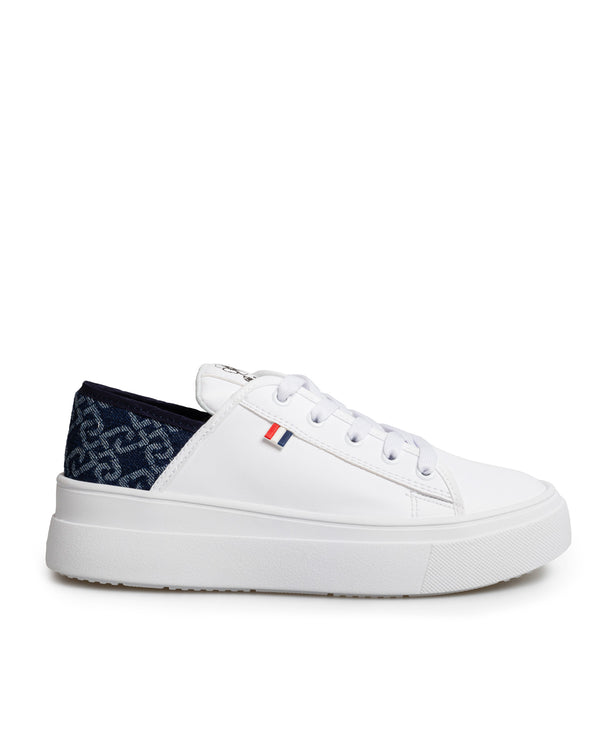 Tenis Blanco Talón Textil Marino 9116SH