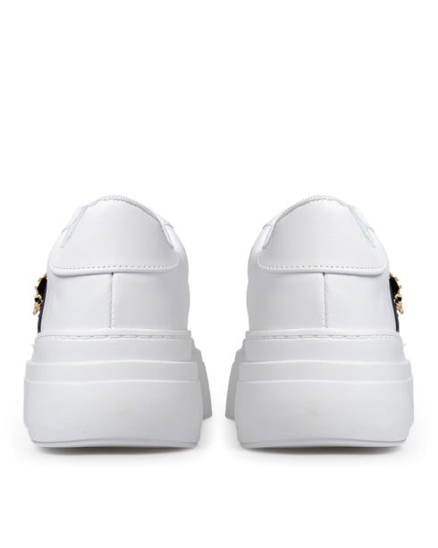 Tenis Blanco Suela Ancha Abeja Dorada 9761SH