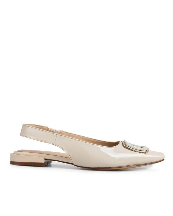 Balerina Beige Slingback Hebilla 9006