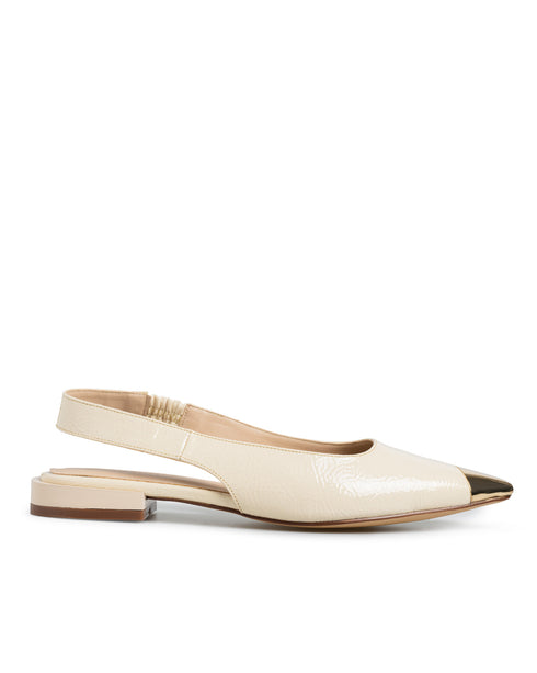 Balerina Latte Slingback Punta Oro 9004