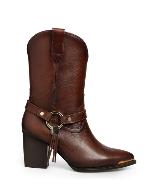 Bota Vaquera Café Hebilla Circular 20391