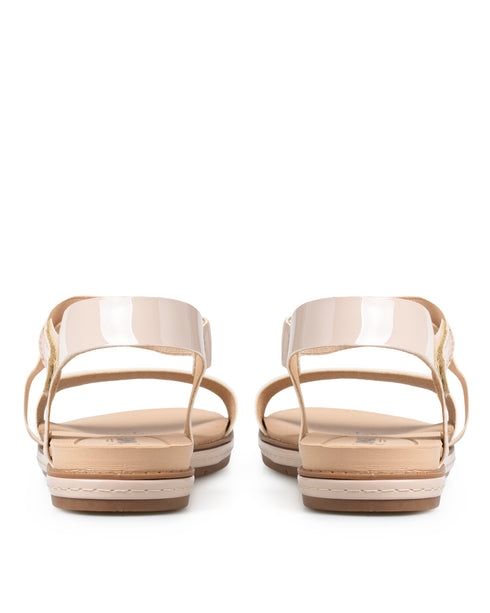 Sandalia Nude Tiras Resortes MD20321