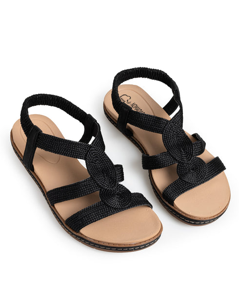 Sandalia Tiras Negras MD20442