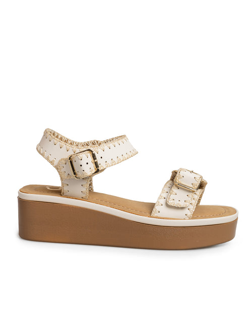 Sandalia Latte Tiras Con Hebilla MD24473