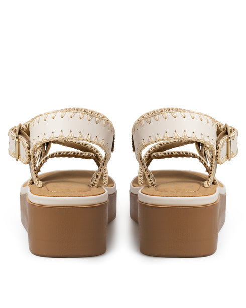 Sandalia Latte Tiras Con Hebilla MD24473