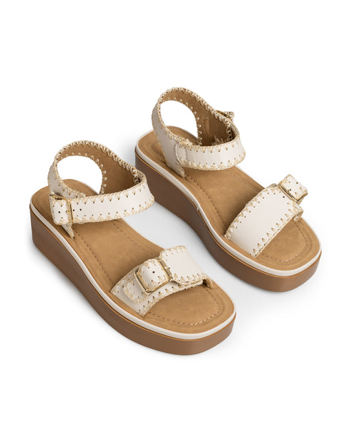 Sandalia Latte Tiras Con Hebilla MD24473