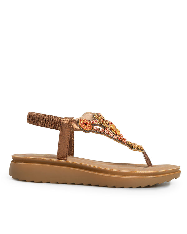 Sandalia Bronce T-Strap MD24689