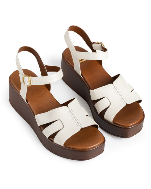 Sandalia Tiras Latte Plataforma Café MD69321