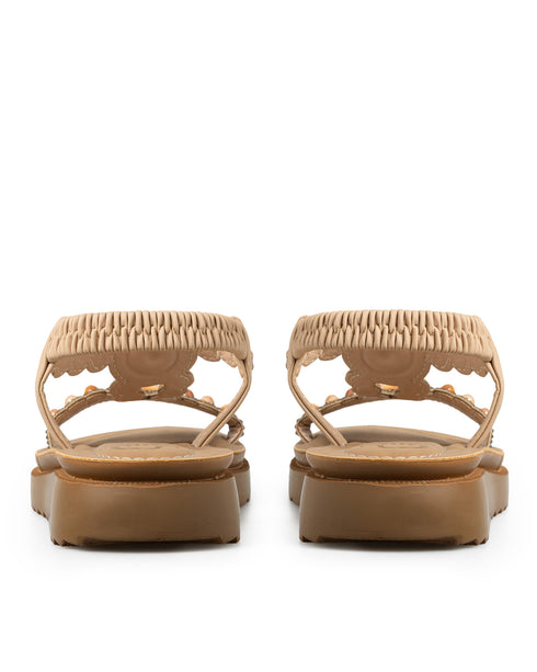 Sandalia Nude Tiras Piedras MD71512