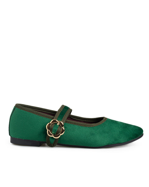 Balerina Verde Ante Broche OLIVIA