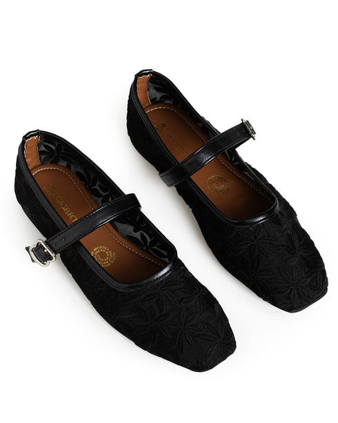 Vera Romántica - Balerina Floral Negra VERA