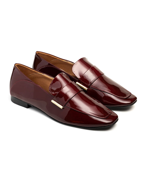 Mocasín Charol Vino Con Banda 2283474