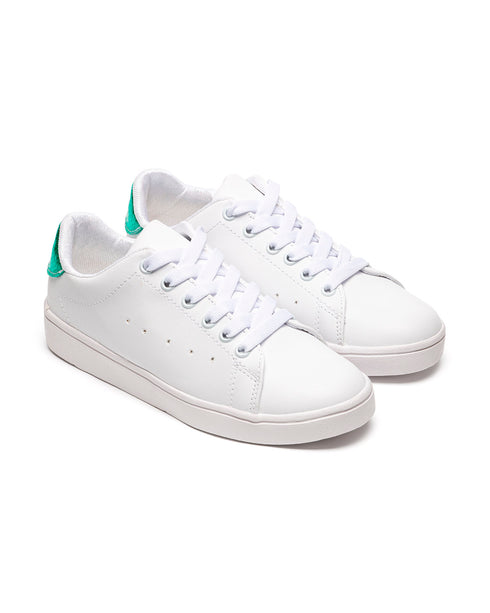 Tenis Blanco Básico Talón Verde 9403SH