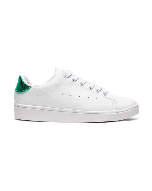 Tenis Blanco Básico Talón Verde 9403SH