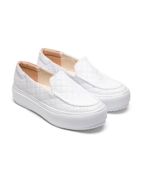 Tenis Confort Tipo Mocasín Blanco 4527