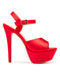 Plataforma Roja Satín Tacón Fino 1176