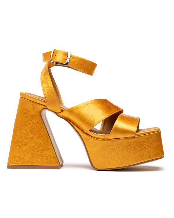 Plataforma Mostaza Tacón Ancho 5102CR