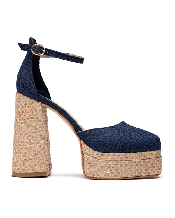Plataforma Mezclilla Tacón Yute 1004R
