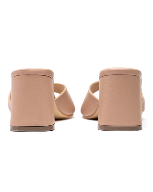 Sandalia Tacón Bajo Nude Con Perlas 1952