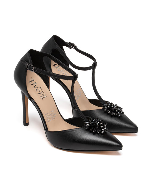 Zapatilla Negra T-strap 20506