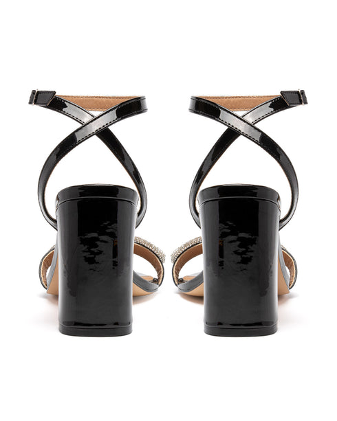 Sandalia Negra Moño Glitter 1523713