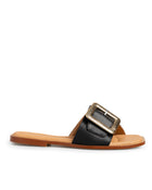 Sandalia Plana Negra Mule 879