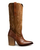 Bota Vaquera Western Miel Puntos Contraste 1647