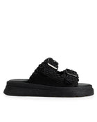 Sandalia Tejida Negra Doble Hebilla 2101