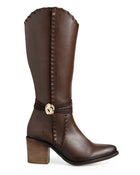 Bota Café Vaquera Hebilla De Tiras 3092