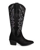 Bota Vaquera Negra Western Puntadas Gris 8011