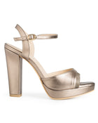 Sandalia Oro Gilver Plataforma Ankle Strap 8203