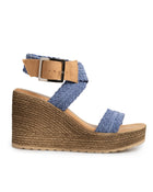 Plataforma Cuña Azul Tira Hebilla 8607