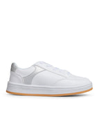 Tenis Deportivo Blanco Tira Plata 9807