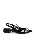 Zapatilla Negro Doble Hebilla 35602