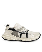 Tenis Beige Tiras Negras 7050G