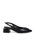 Zapatilla Slingback Negro Hebilla Cuadrada 332501