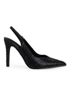 Zapatilla Negra Brillos Slingback 263944