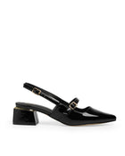 Zapatilla Negra Slingback Tacón Bajo 342505