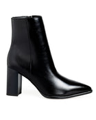 Bota Negra Lisa Picuda Tacón Cuadrado 550001
