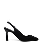 Zapatilla Slingback Negra Punta Picuda 98008