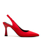Zapatilla Slingback Roja Punta Picuda 98008